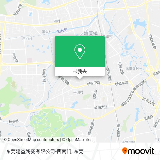 东莞建益陶瓷有限公司-西南门地图
