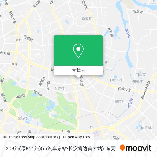 209路(原851路)(市汽车东站-长安霄边首末站)地图