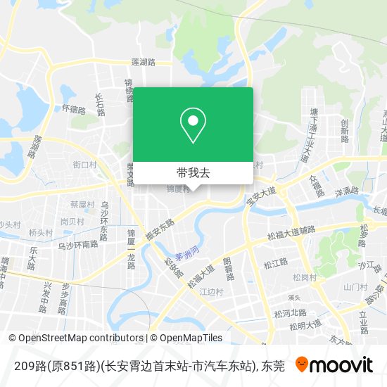 209路(原851路)(长安霄边首末站-市汽车东站)地图