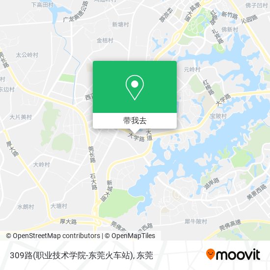 309路(职业技术学院-东莞火车站)地图
