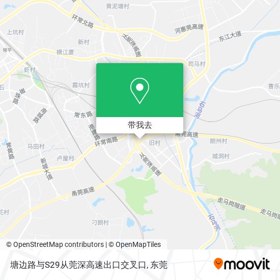 塘边路与S29从莞深高速出口交叉口地图