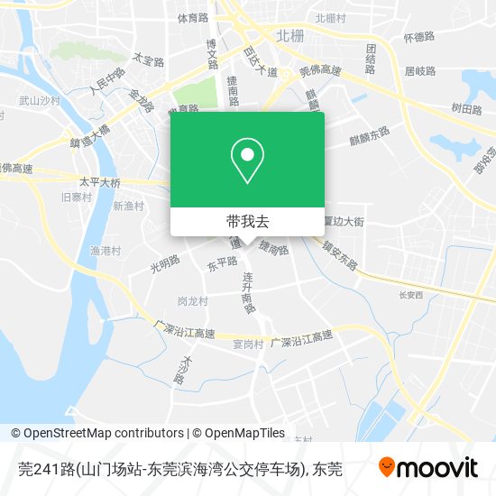 莞241路(山门场站-东莞滨海湾公交停车场)地图