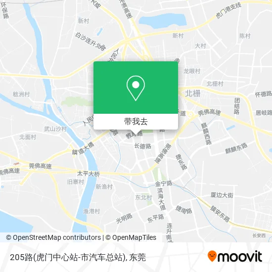 205路(虎门中心站-市汽车总站)地图