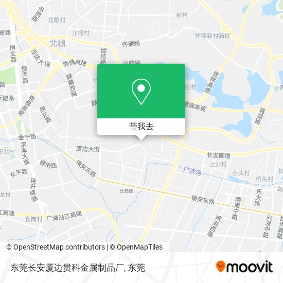 东莞长安厦边贯科金属制品厂地图