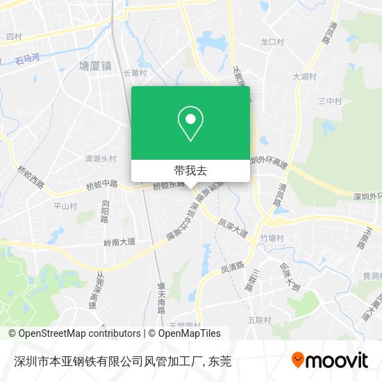 深圳市本亚钢铁有限公司风管加工厂地图