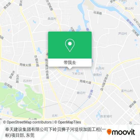 奉天建设集团有限公司下岭贝狮子河堤坝加固工程(一标)项目部地图