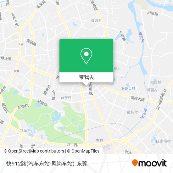 快912路(汽车东站-凤岗车站)地图