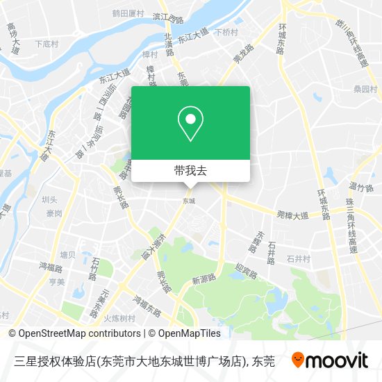 三星授权体验店(东莞市大地东城世博广场店)地图