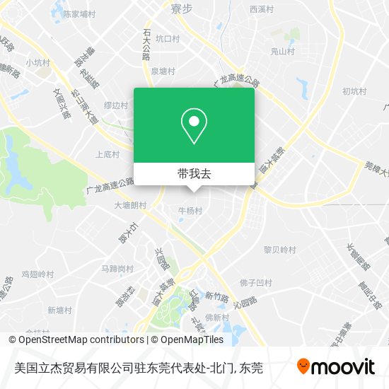 美国立杰贸易有限公司驻东莞代表处-北门地图