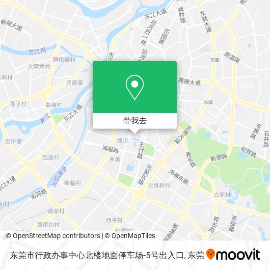 东莞市行政办事中心北楼地面停车场-5号出入口地图