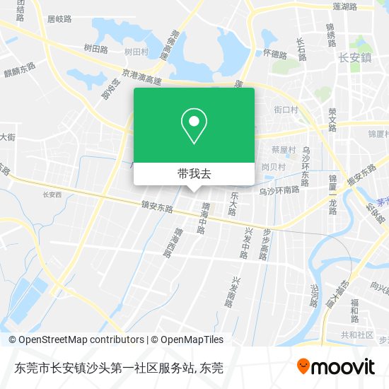 东莞市长安镇沙头第一社区服务站地图