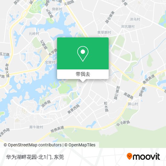 华为湖畔花园-北1门地图