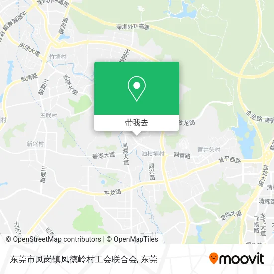 东莞市凤岗镇凤德岭村工会联合会地图