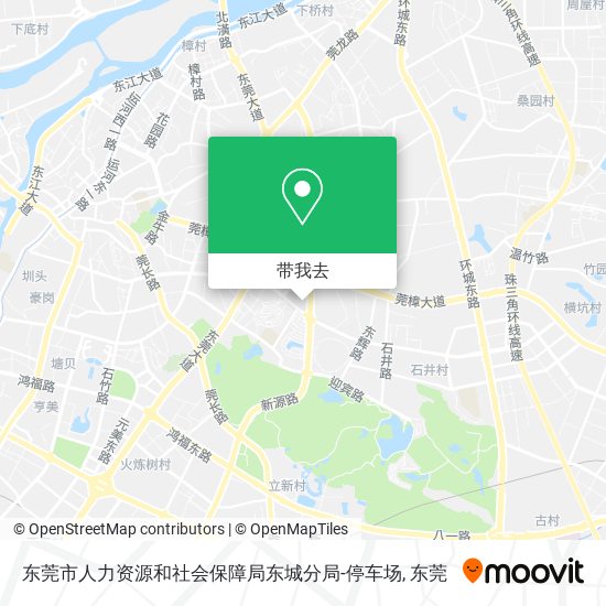 东莞市人力资源和社会保障局东城分局-停车场地图