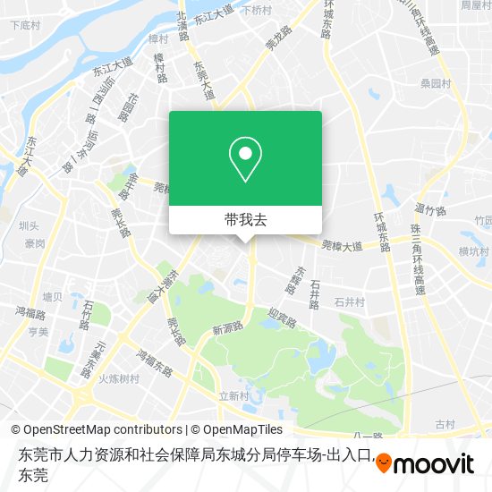 东莞市人力资源和社会保障局东城分局停车场-出入口地图
