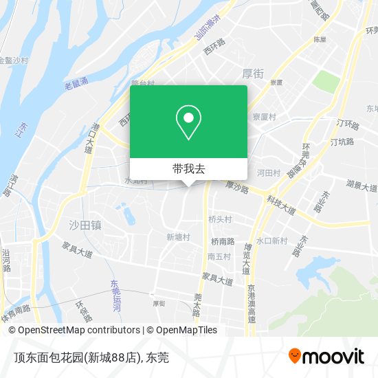 顶东面包花园(新城88店)地图
