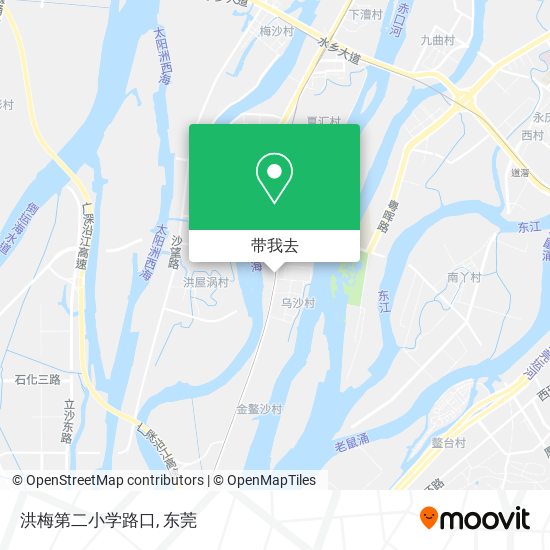 洪梅第二小学路口地图