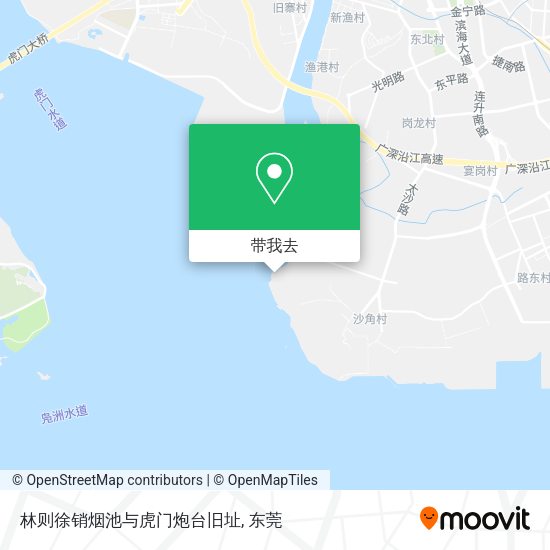 林则徐销烟池与虎门炮台旧址地图