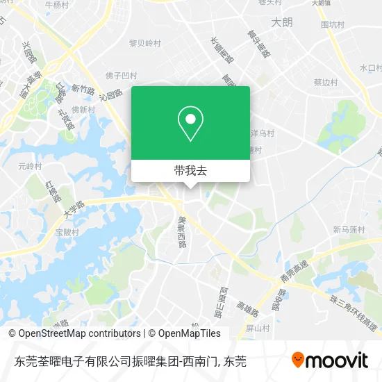 东莞荃曜电子有限公司振曜集团-西南门地图