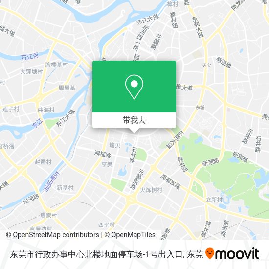 东莞市行政办事中心北楼地面停车场-1号出入口地图