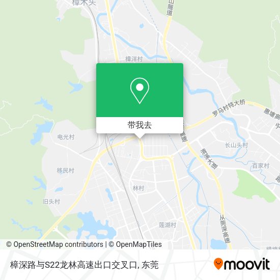 樟深路与S22龙林高速出口交叉口地图