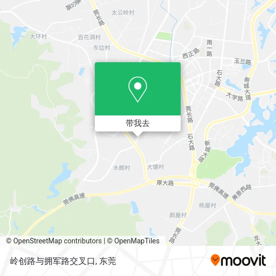 岭创路与拥军路交叉口地图
