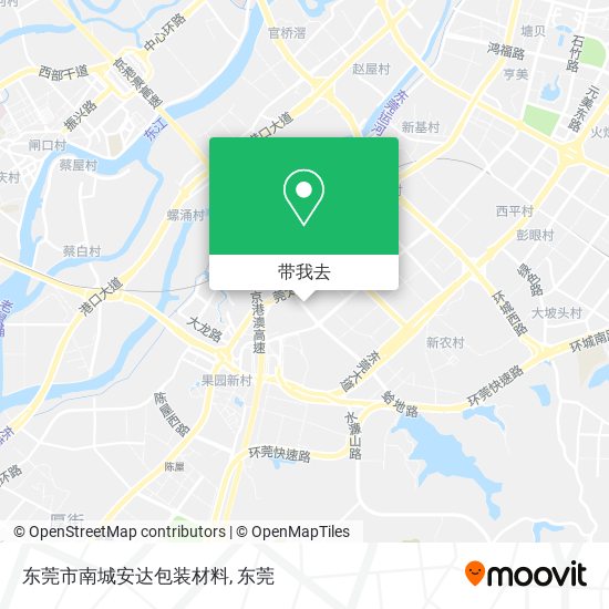 东莞市南城安达包装材料地图