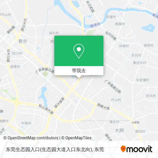 东莞生态园入口(生态园大道入口东北向)地图