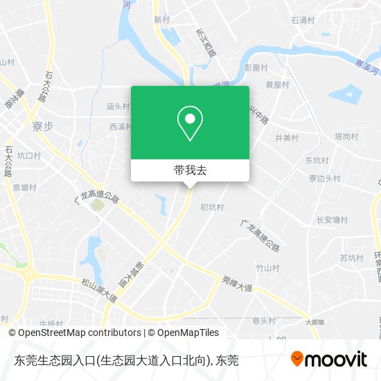东莞生态园入口(生态园大道入口北向)地图