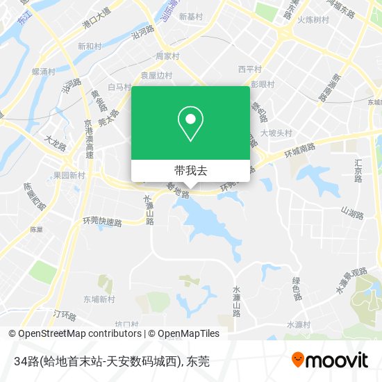 34路(蛤地首末站-天安数码城西)地图