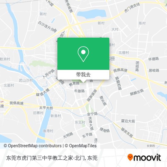 东莞市虎门第三中学教工之家-北门地图