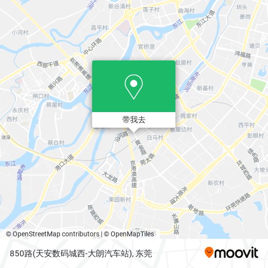 850路(天安数码城西-大朗汽车站)地图
