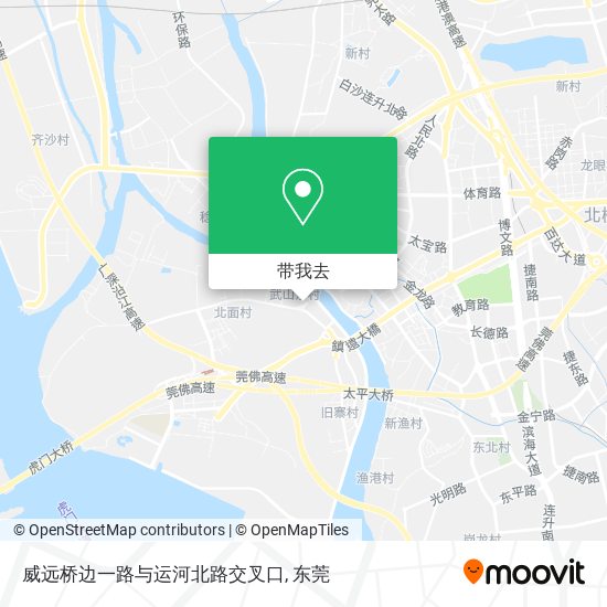 威远桥边一路与运河北路交叉口地图