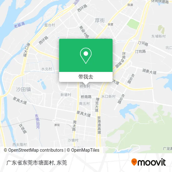 广东省东莞市塘面村地图