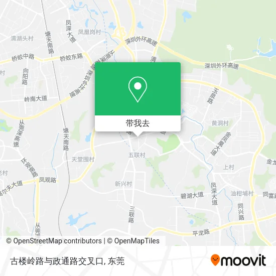古楼岭路与政通路交叉口地图