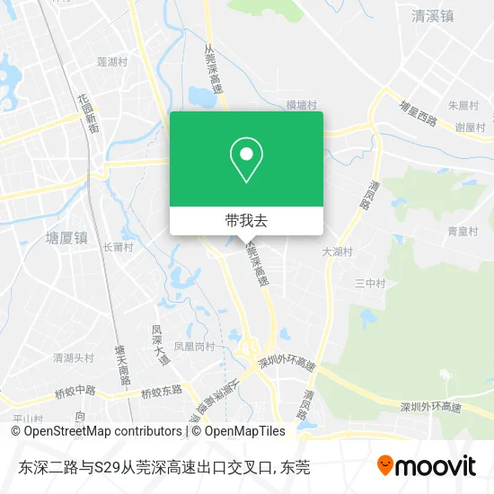东深二路与S29从莞深高速出口交叉口地图
