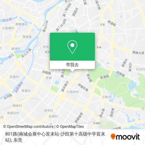 801路(南城会展中心首末站-沙田第十高级中学首末站)地图
