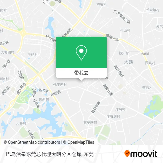 巴岛活泉东莞总代理大朗分区仓库地图