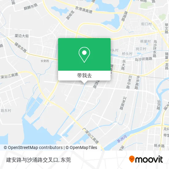 建安路与沙涌路交叉口地图