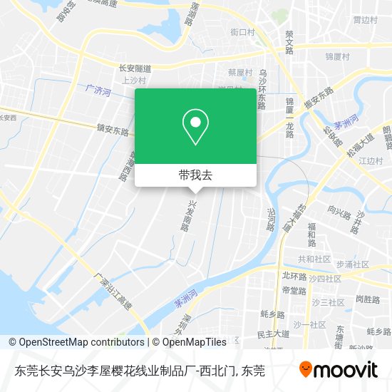 东莞长安乌沙李屋樱花线业制品厂-西北门地图