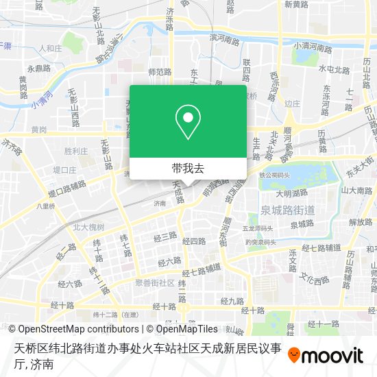 天桥区纬北路街道办事处火车站社区天成新居民议事厅地图