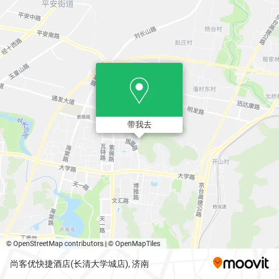 尚客优快捷酒店(长清大学城店)地图