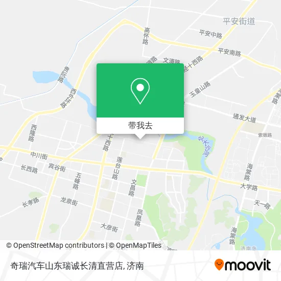 奇瑞汽车山东瑞诚长清直营店地图