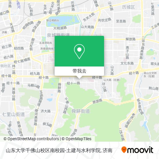山东大学千佛山校区南校园-土建与水利学院地图