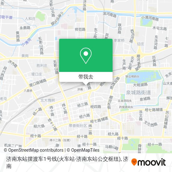 济南东站摆渡车1号线(火车站-济南东站公交枢纽)地图