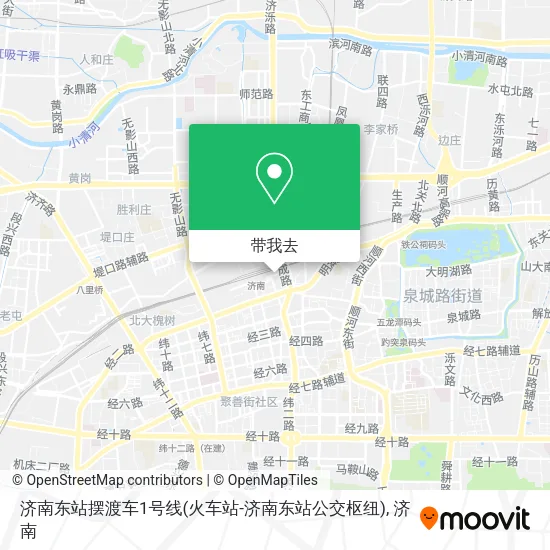 济南东站摆渡车1号线(火车站-济南东站公交枢纽)地图