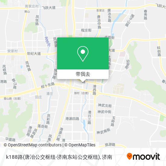 k188路(唐冶公交枢纽-济南东站公交枢纽)地图