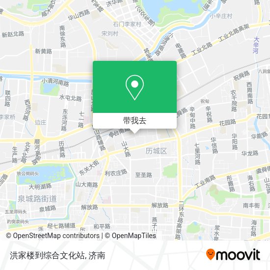 洪家楼到综合文化站地图