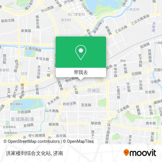 洪家楼到综合文化站地图