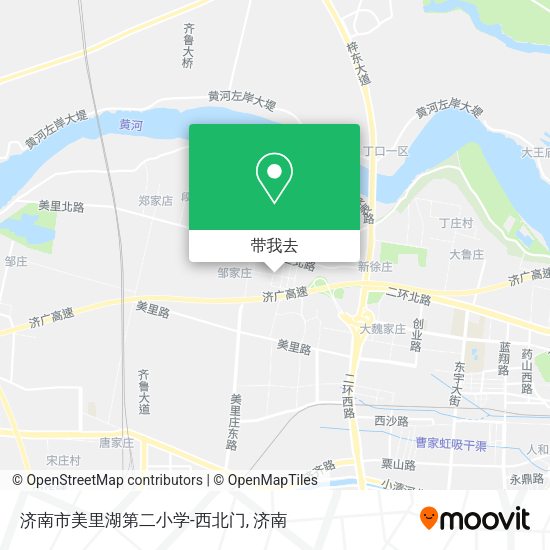 济南市美里湖第二小学-西北门地图
